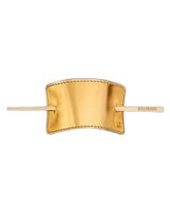 Balmain Hair Couture Hair Barrette Leather – Gold