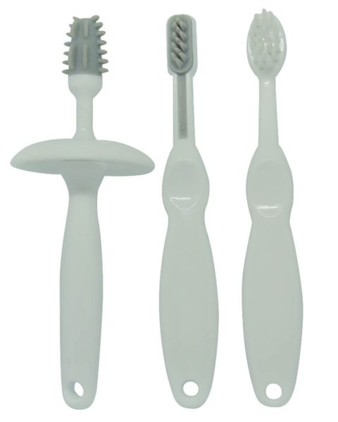 Oopsy 3 Step Zahnbürstenset Grau