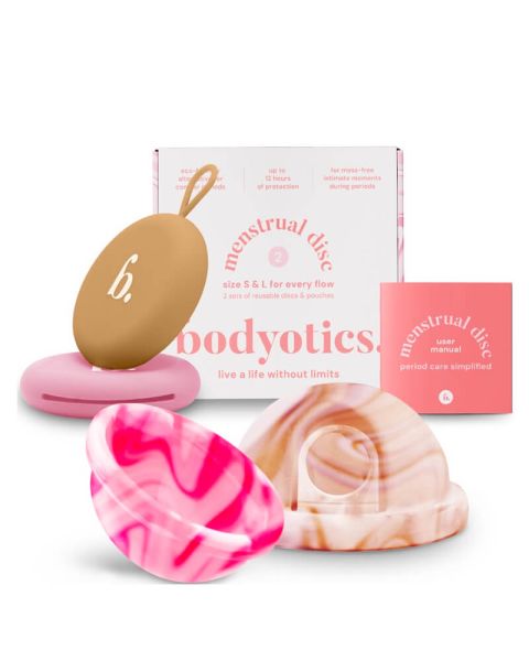 Bodyotics Comfydisc With Ring Two Reusable Menstrual Discs & Pouches Bodyotics Comfydisc With Ring Two Reusable Menstrual Discs & Pouches