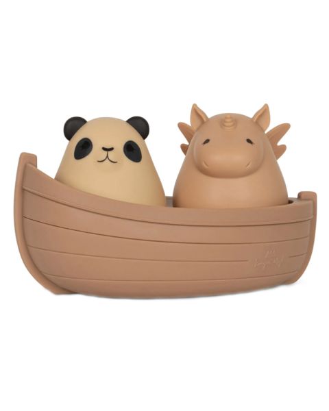 Konges Sløjd Silicone Panda and Unicorn Boat Bath Toy