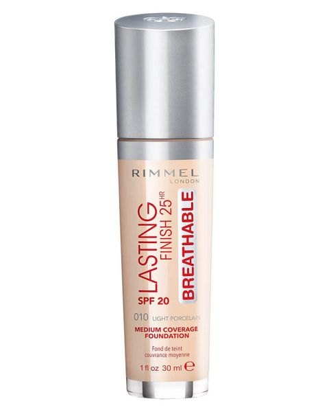 Rimmel Lasting Finish 25th Breathable SPF 20 010 Light Porcelain Rimmel Lasting Finish 25th Breathable SPF 20 010 Light Porcelain