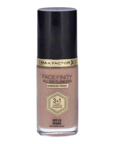 Max Factor Face Finity All Day Flawless 3-in-1 Foundation - C64 Rose Gold Max Factor Face Finity All Day Flawless 3-in-1 Foundation - C64 Rose Gold
