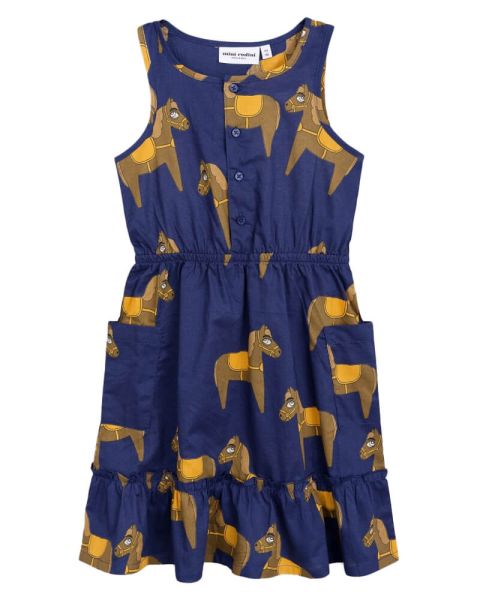 Mini Rodini Horse Woven Flounce Dress - 116/112 Mini Rodini Horse Woven Flounce Dress - 116/112