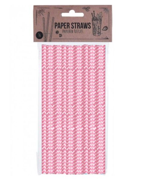 Party Collection Papierstrohhalme ZickZack Rosa