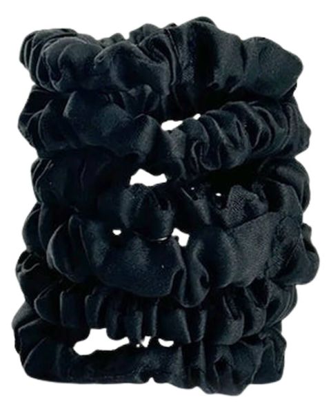 Yuaia 6-pak Soft Satin Scrunchies Small Black Yuaia 6-pak Soft Satin Scrunchies Small Black