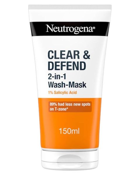 Neutrogena Clear & Defend 1% Salicylic Acid 2-in-1 Wash-Mask Neutrogena Clear & Defend 1% Salicylic Acid 2-in-1 Wash-Mask