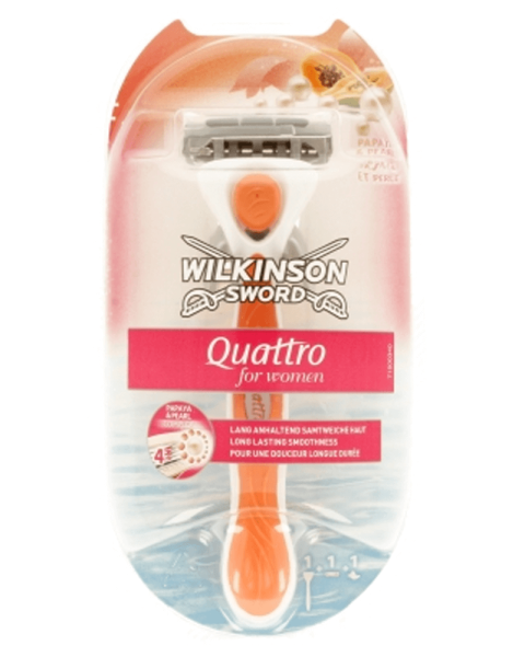 Wilkinson Sword for Women - Quattro papaya & pearl 1 skraber + 1 blad Wilkinson Sword for Women - Quattro papaya & pearl 1 skraber + 1 blad