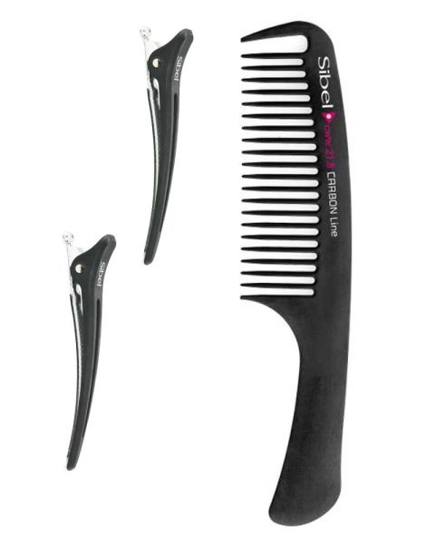 Sibel Carbon Line CWW 21.8 Kamm + Haarspangen Ref. 8476009 Sibel Carbon Line CWW 21.8 Kamm + Haarspangen Ref. 8476009