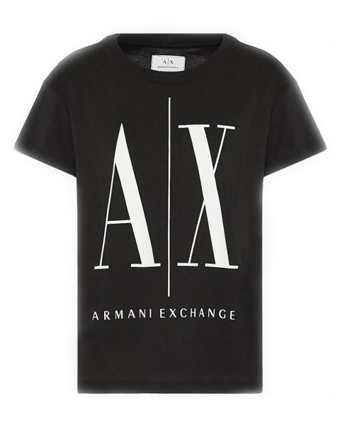 Armani Exchange Icon Period Frau T-Shirt Schwarz S