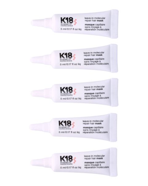 K18 Leave-in Molecular Repair Hair Mask 5-Pack