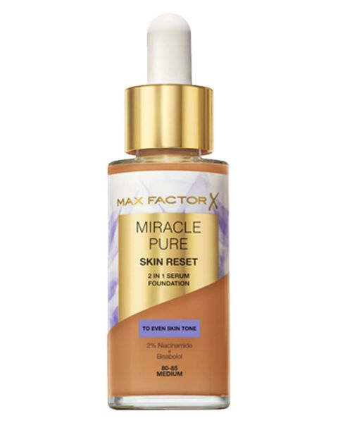 Max Factor Miracle Pure Skin Reset 2 In 1 Foundation 80-85 Medium Max Factor Miracle Pure Skin Reset 2 In 1 Foundation 80-85 Medium