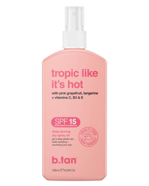 b.tan Tropic Like It's Hot Dry Spray Oil Sunscreen SPF 15 (U) b.tan Tropic Like It's Hot Dry Spray Oil Sunscreen SPF 15 (U)