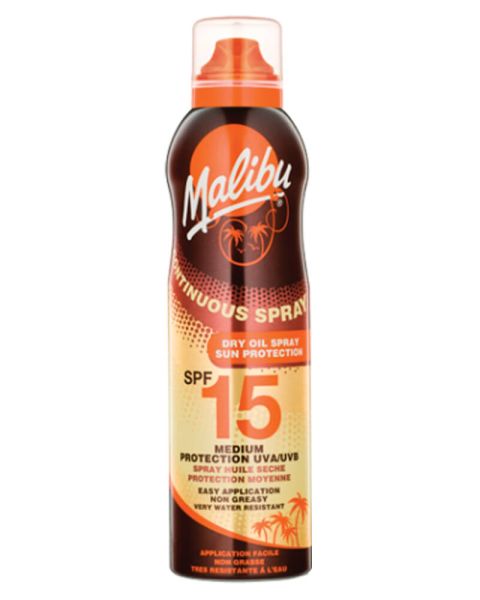 Malibu Continuous Dry Oil Sun Spray SPF 15 (U) (F) Malibu Continuous Dry Oil Sun Spray SPF 15 (U) (F)