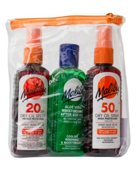 Malibu Travel Pack Dry Oil Spray SPF20 & SPF50 (F) Malibu Travel Pack Dry Oil Spray SPF20 & SPF50 (F)